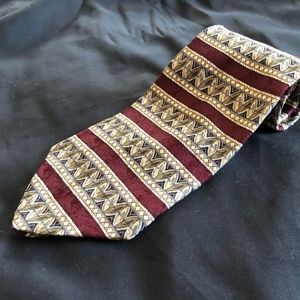 Claiborne Necktie Brown Gold Silver Gray